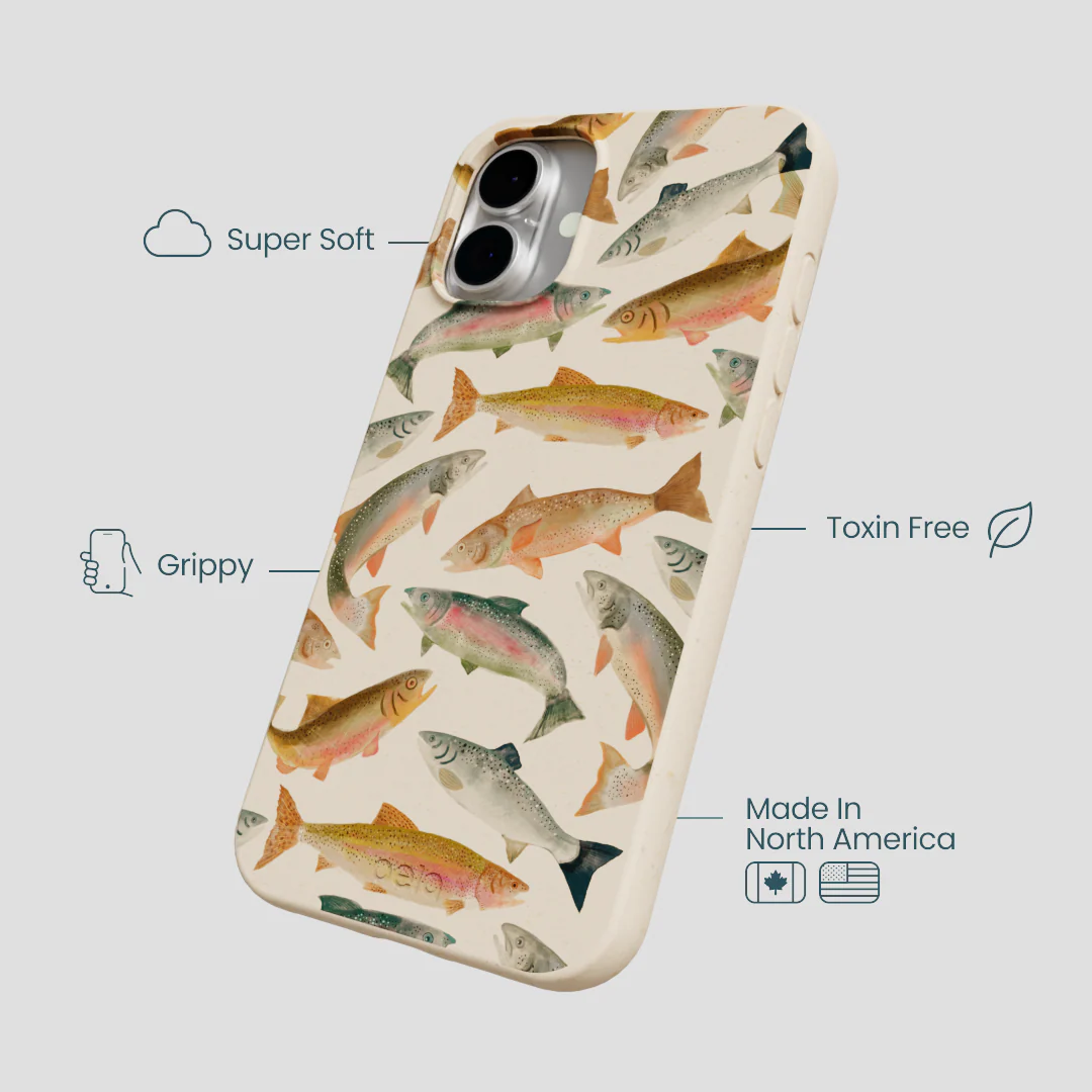 Seashell Rainbow Trout iPhone 16 Plus Case - Image 4
