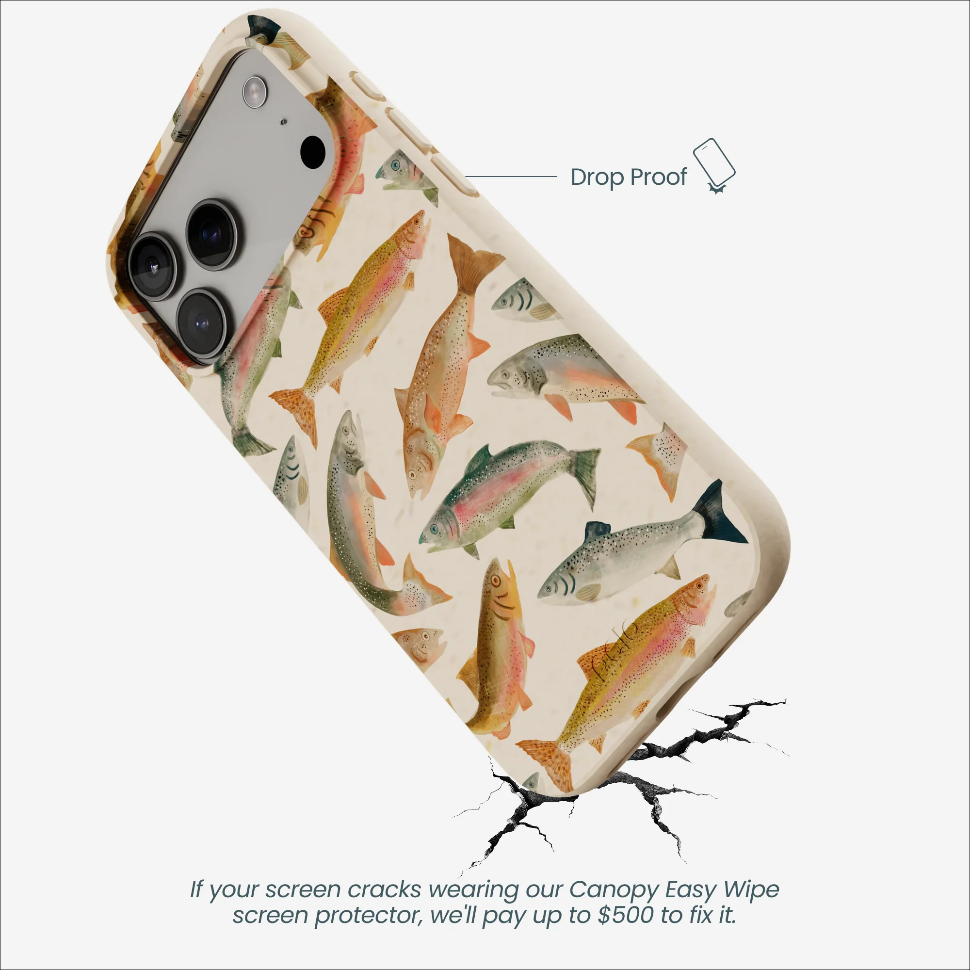 Seashell Rainbow Trout iPhone 17 Pro Max Case - Image 5