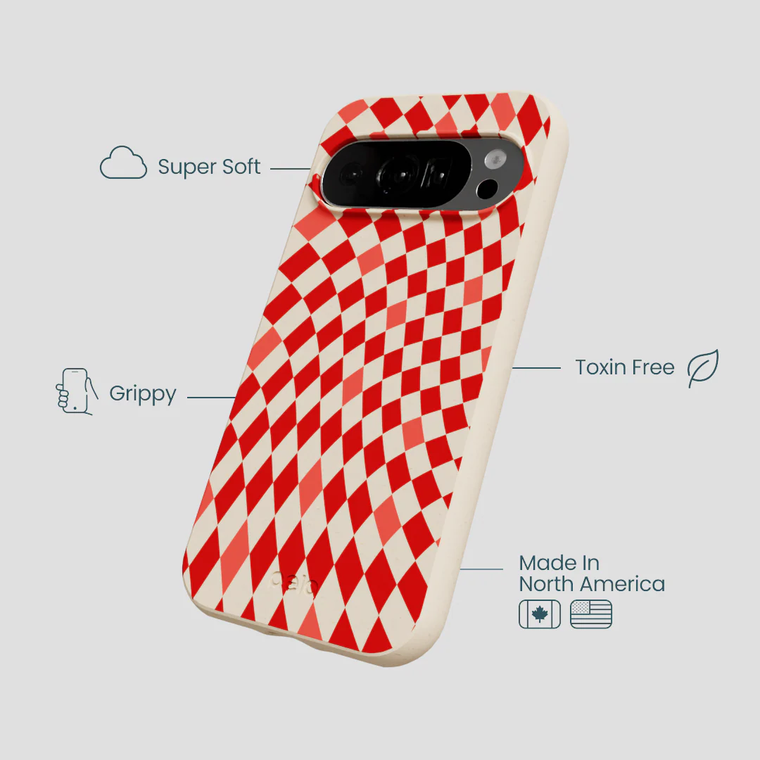 Seashell Red Checks Google Pixel 10/10 Pro Case - Image 4