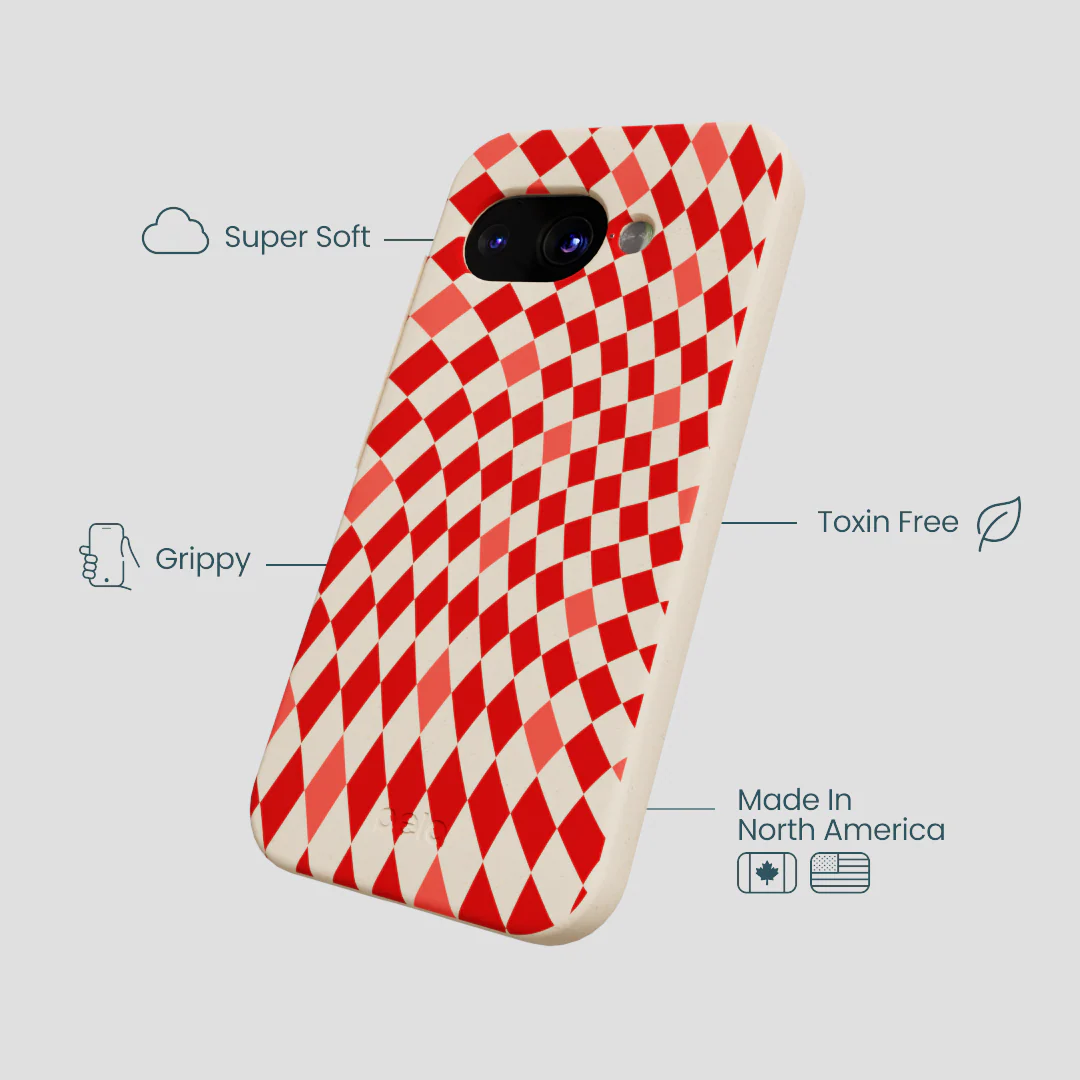 Seashell Red Checks Google Pixel 9a Case - Image 4