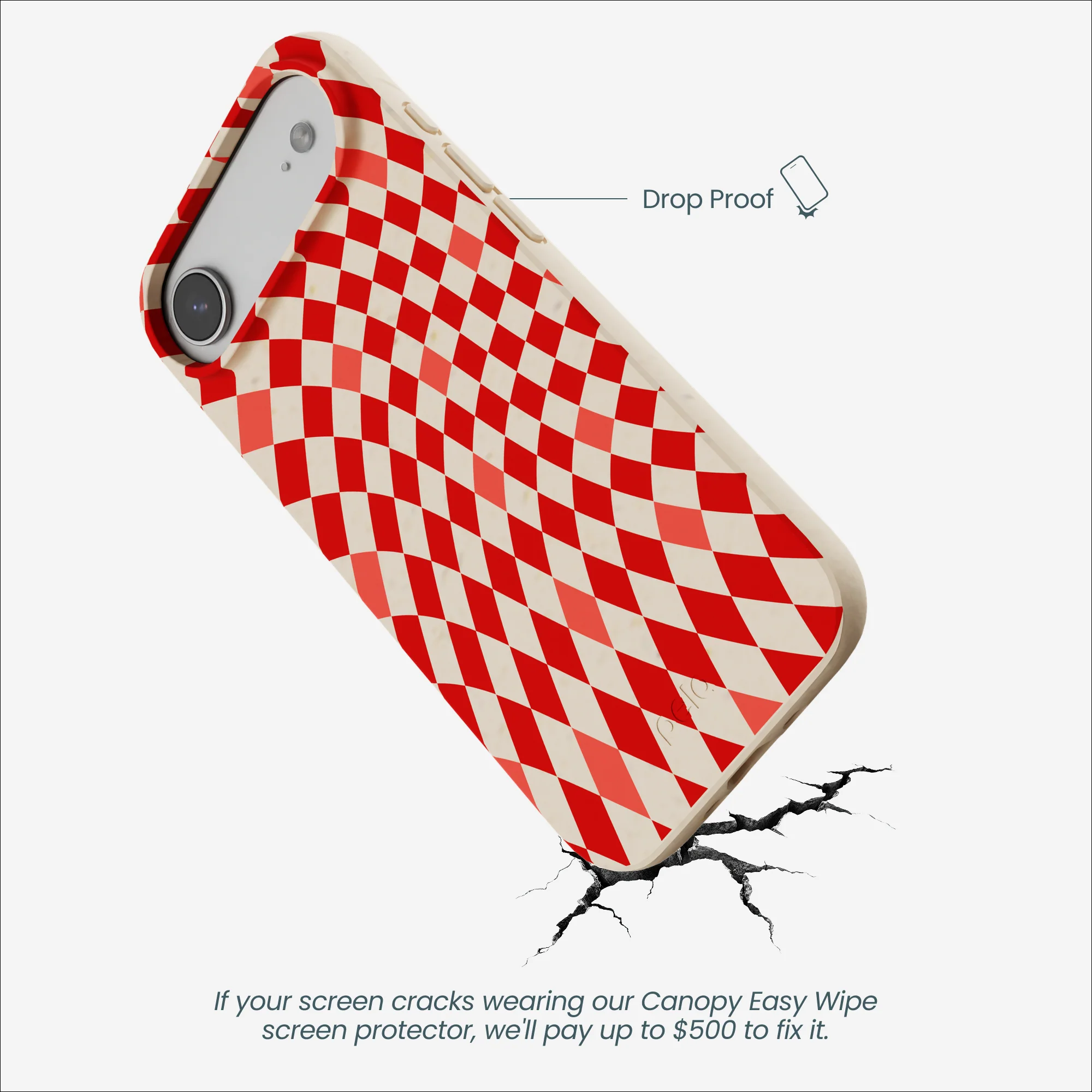 Seashell Red Checks iPhone Air Case - Image 5