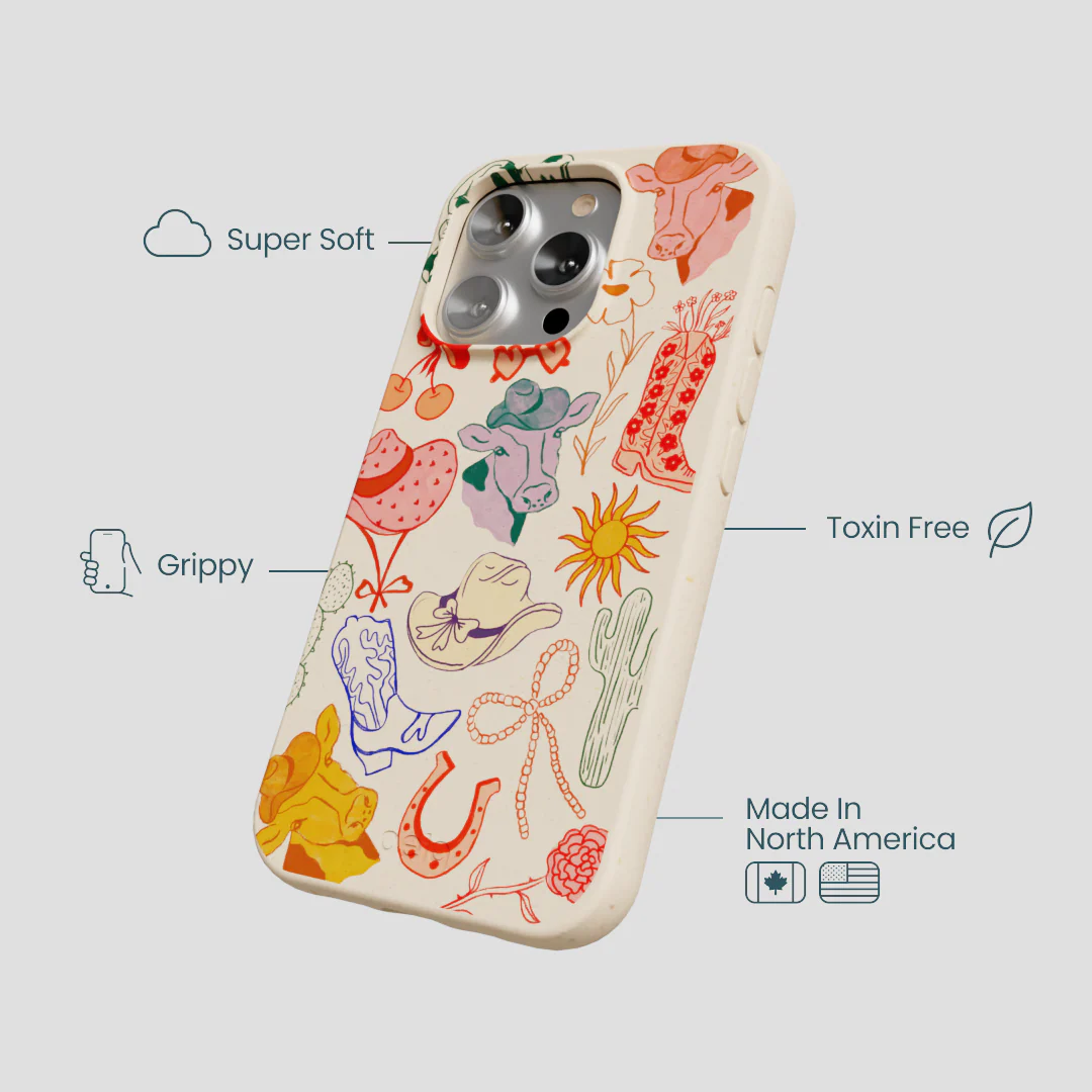 Seashell Retro Rodeo iPhone 16 Pro Case - Image 4