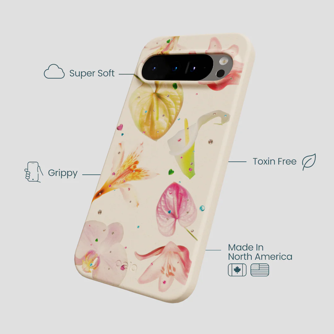 Seashell Rhinestone Bouquet Google Pixel 9 Pro XL Case - Image 3