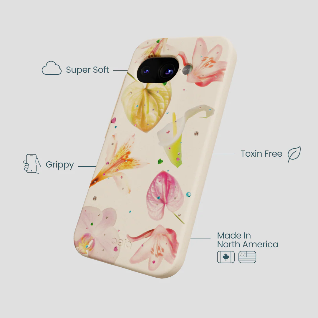 Seashell Rhinestone Bouquet Google Pixel 9a Case - Image 3
