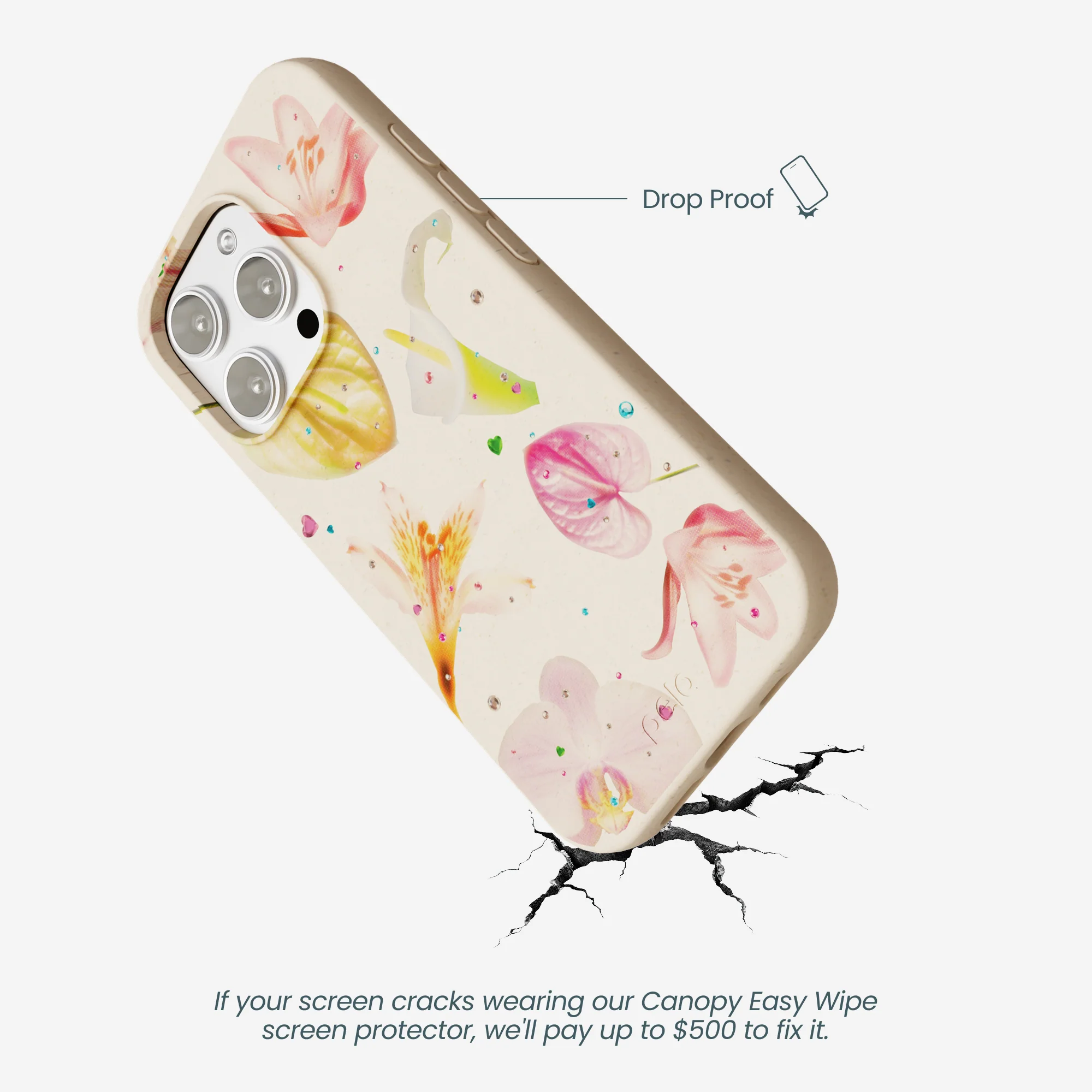 Seashell Rhinestone Bouquet iPhone 16 Pro Max Case - Image 5