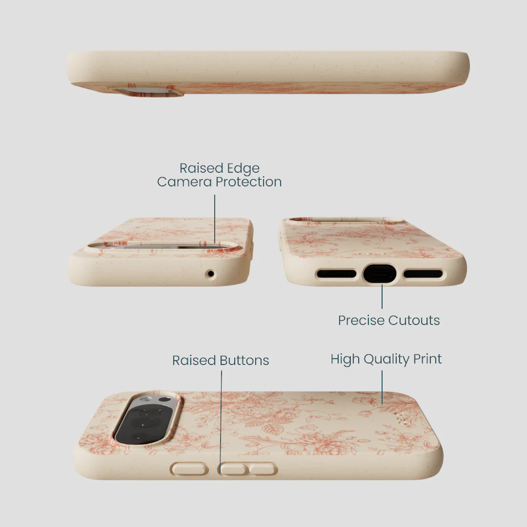 Seashell Rococo Bouquets Google Pixel 10/10 Pro Case - Image 3