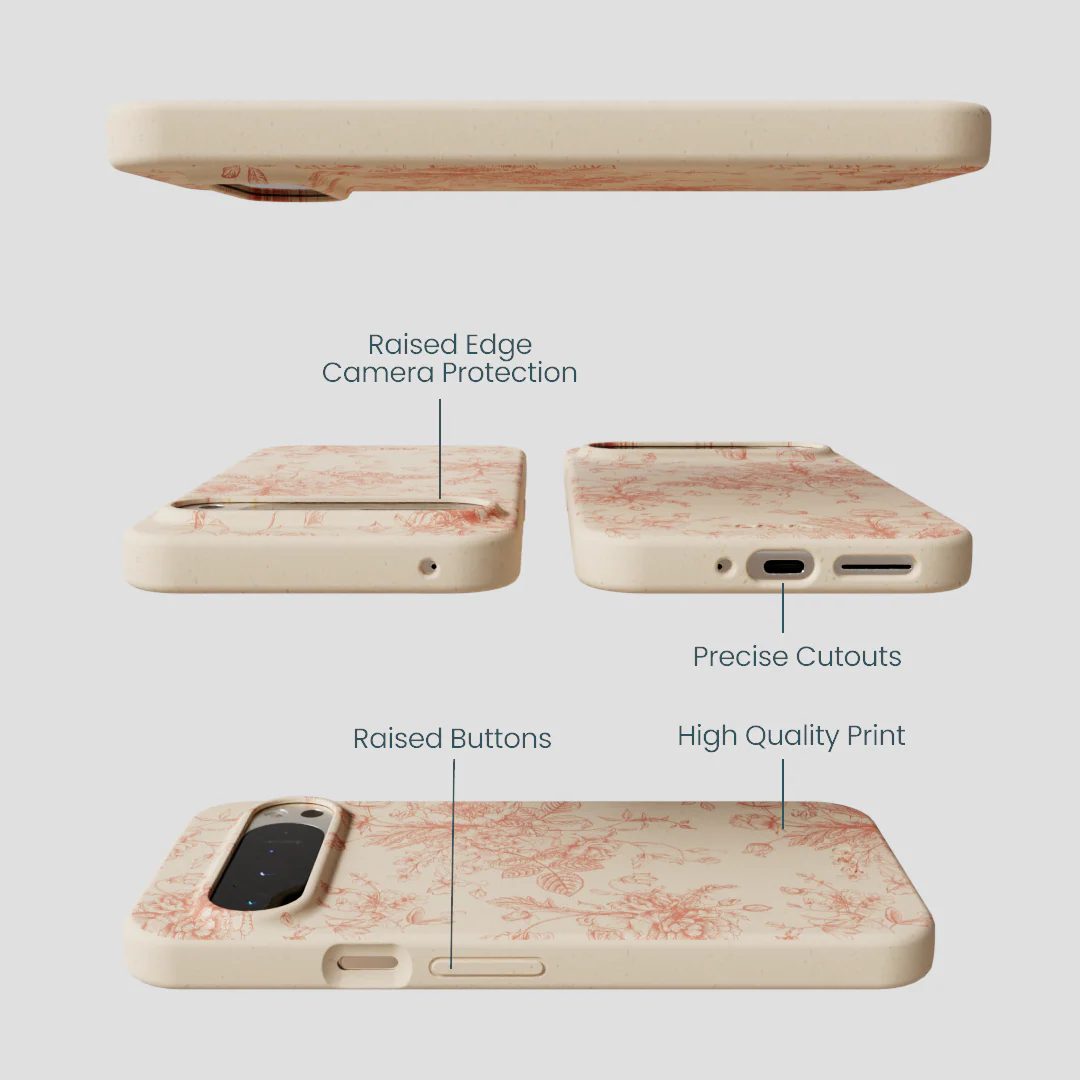 Seashell Rococo Bouquets Google Pixel 9 Pro XL Case - Image 3