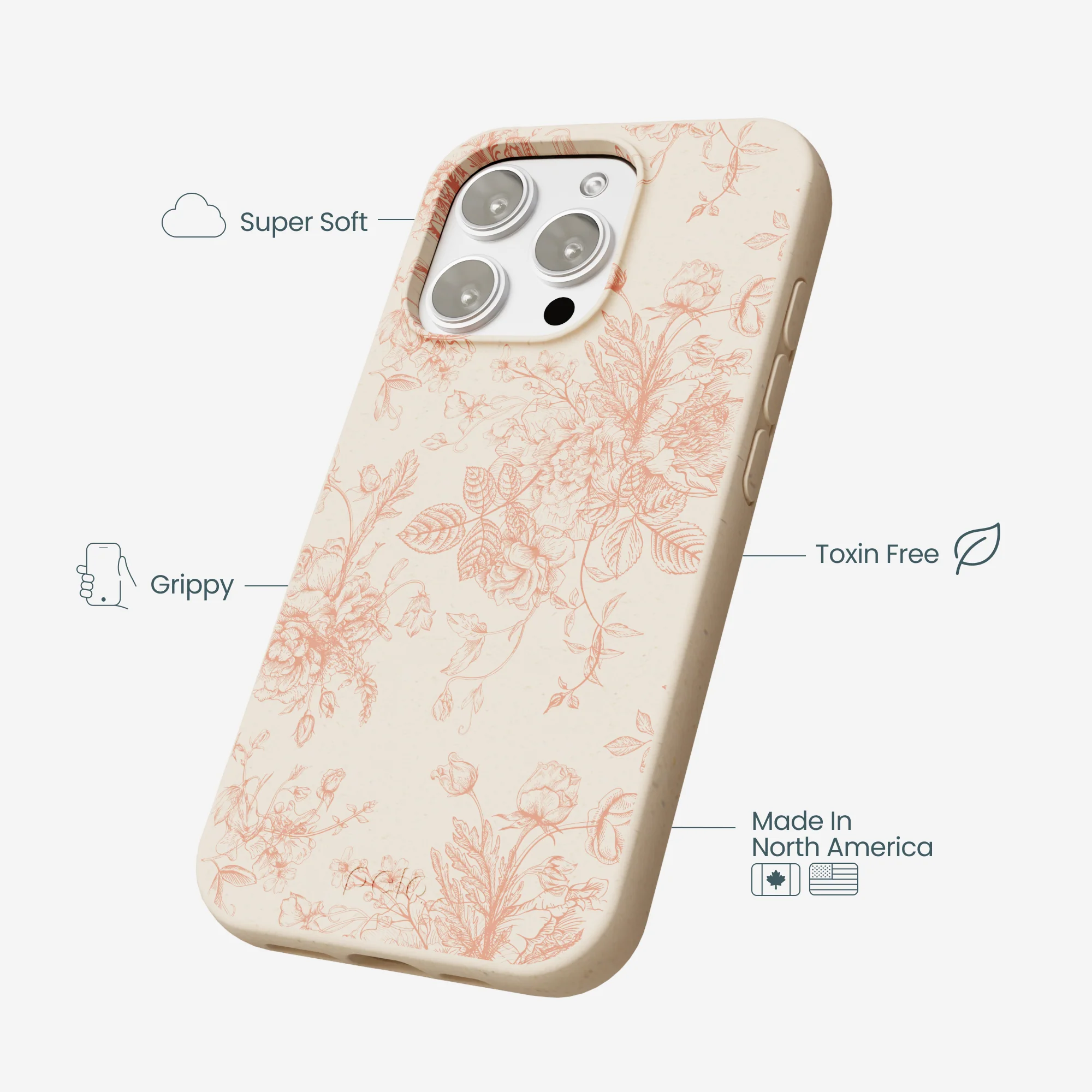 Seashell Rococo Bouquets iPhone 16 Pro Max Case - Image 4
