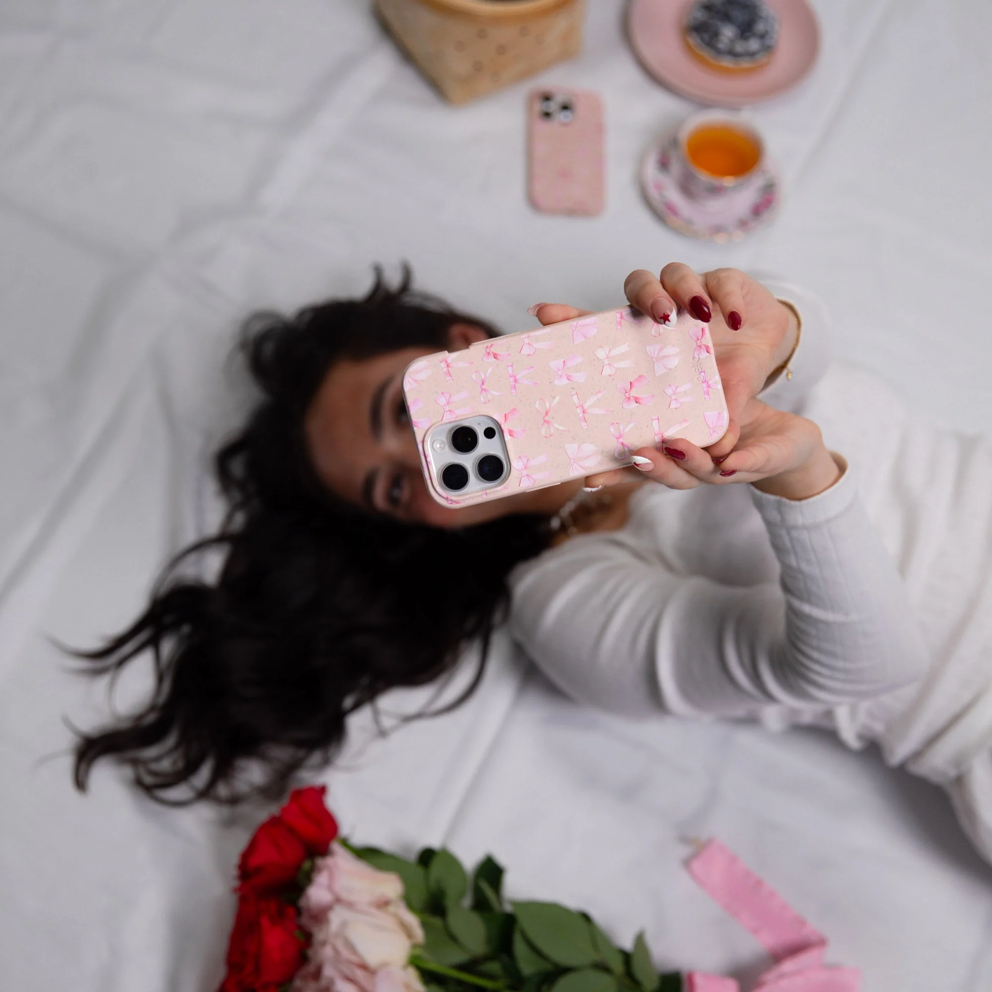 Seashell Rosy Bows iPhone 16 Plus Case - Image 2