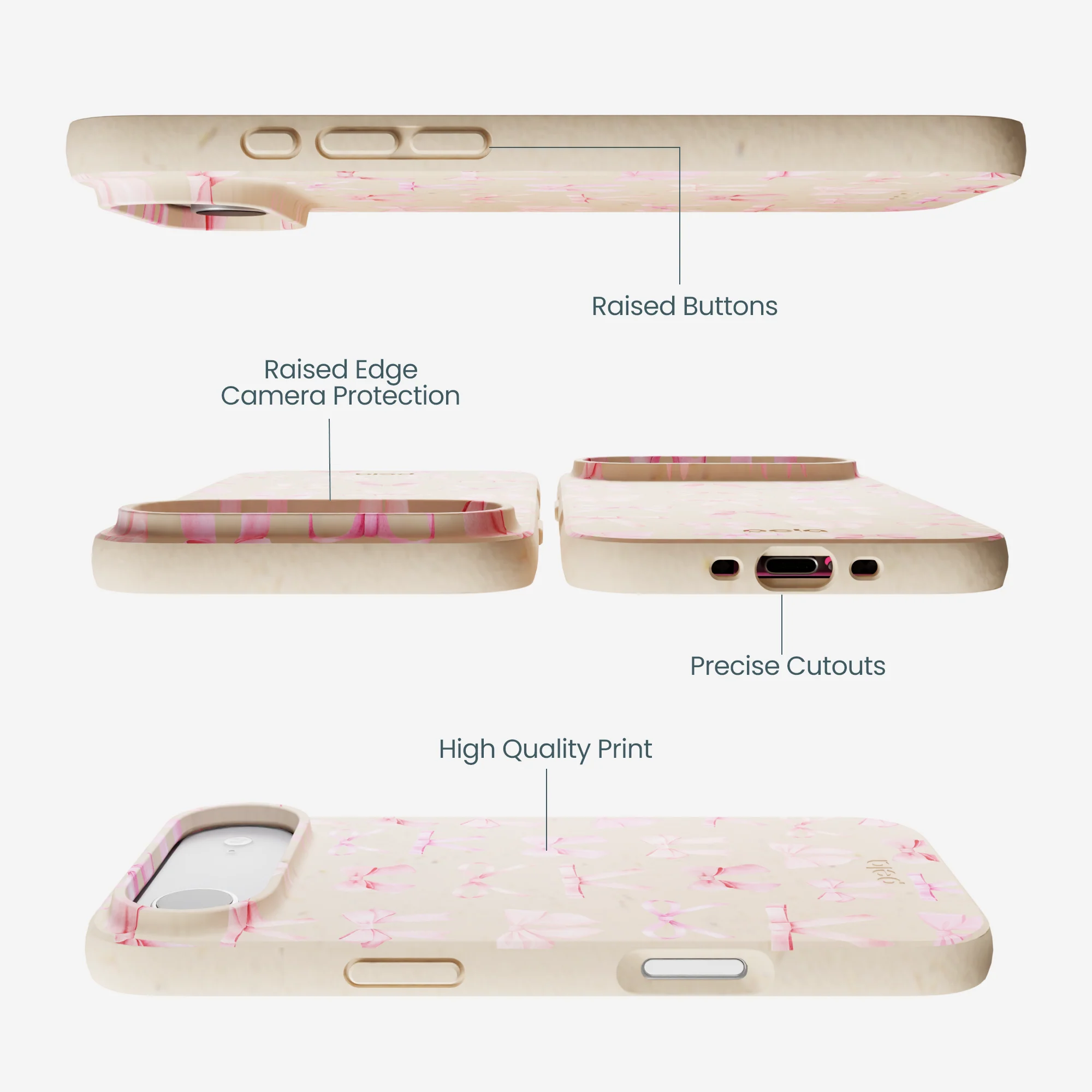 Seashell Rosy Bows iPhone Air Case - Image 3