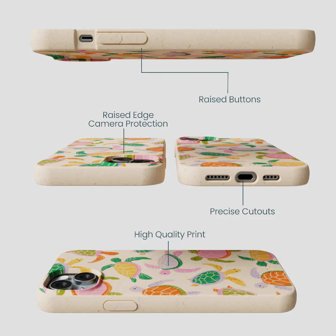 Seashell Sea Turtle Party iPhone 15 Plus Case - Image 3