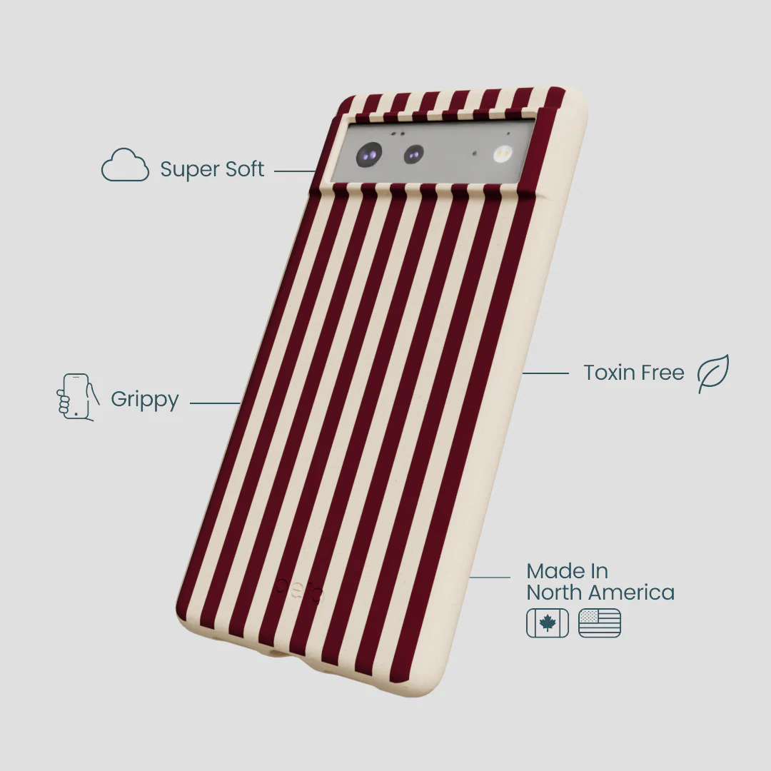 Seashell Small Wine Stripes Google Pixel 6a Case - Image 3