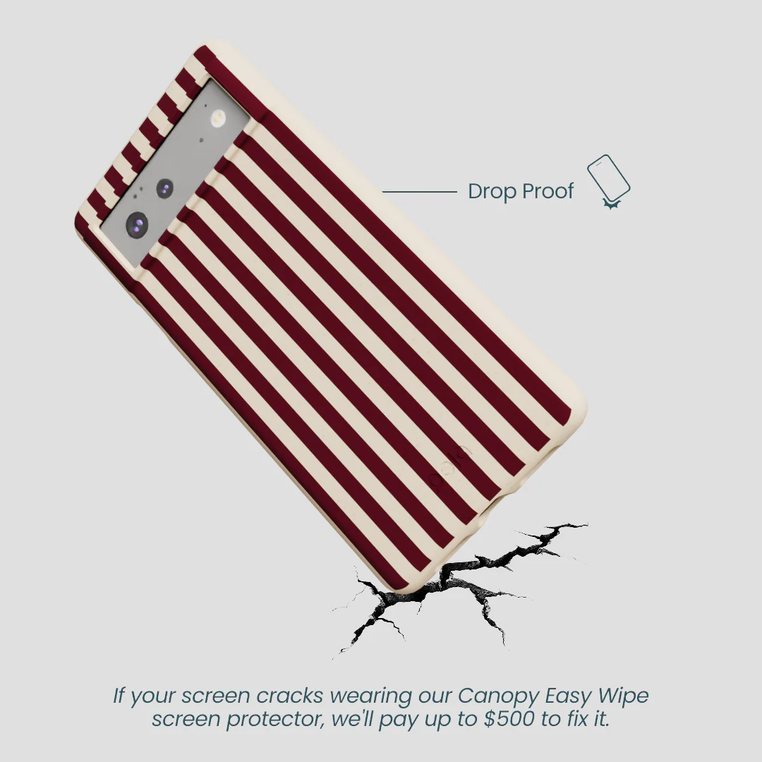 Seashell Small Wine Stripes Google Pixel 6a Case - Image 4