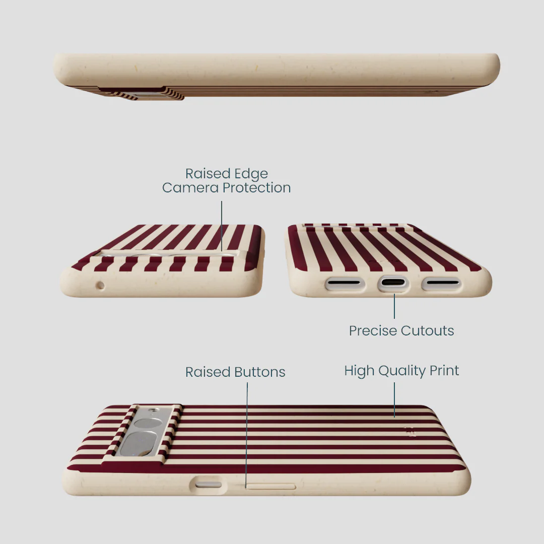 Seashell Small Wine Stripes Google Pixel 7 Pro Case - Image 2