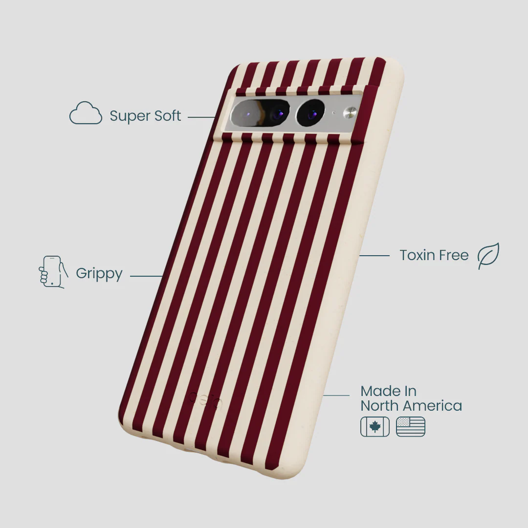 Seashell Small Wine Stripes Google Pixel 7 Pro Case - Image 3