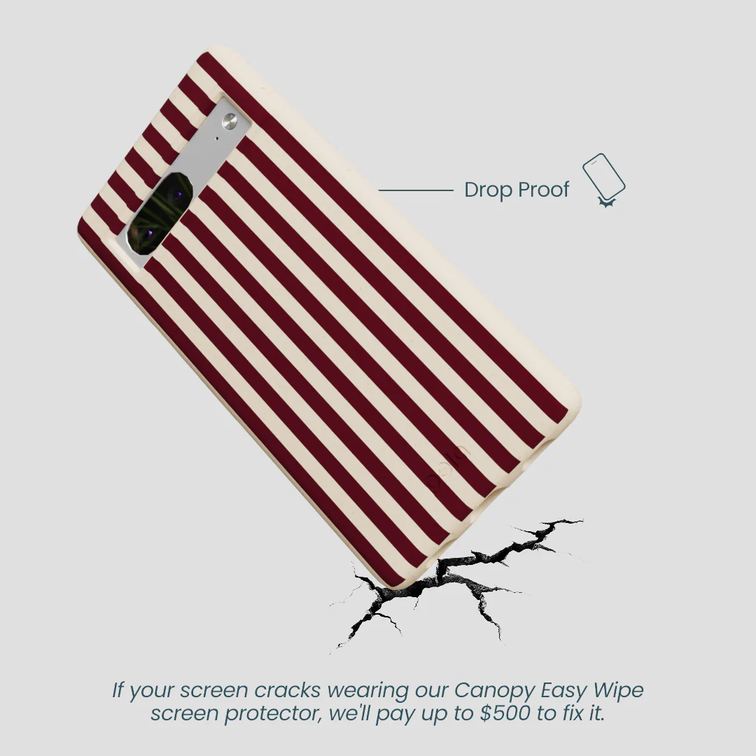 Seashell Small Wine Stripes Google Pixel 7a Case - Image 4