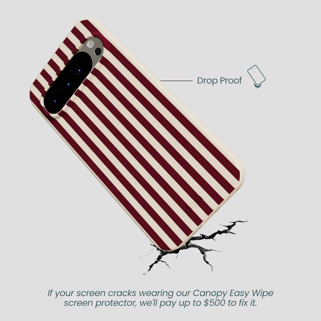 Seashell Small Wine Stripes Google Pixel 9 Pro XL Case - Image 4
