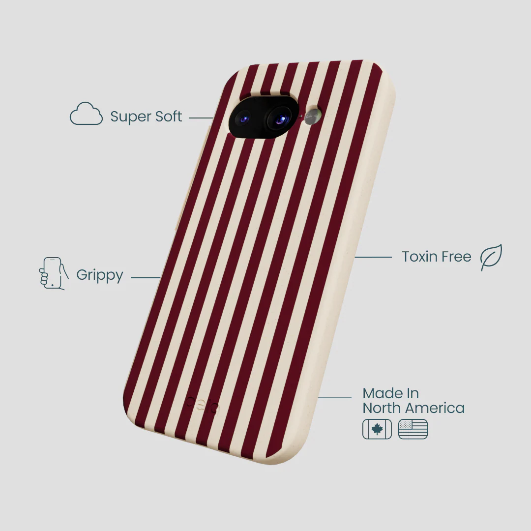 Seashell Small Wine Stripes Google Pixel 9a Case - Image 3