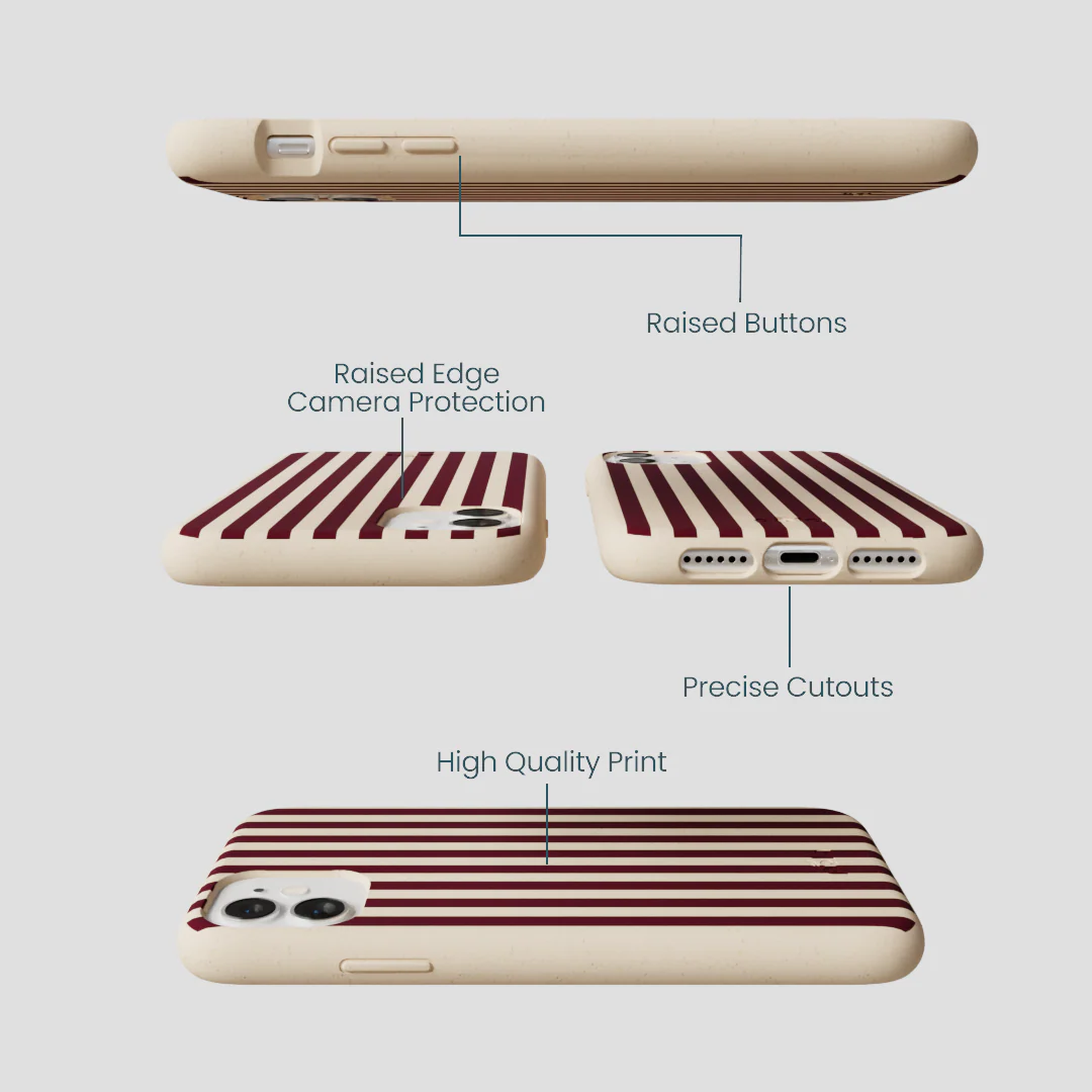 Seashell Small Wine Stripes iPhone 11 Case - Image 3