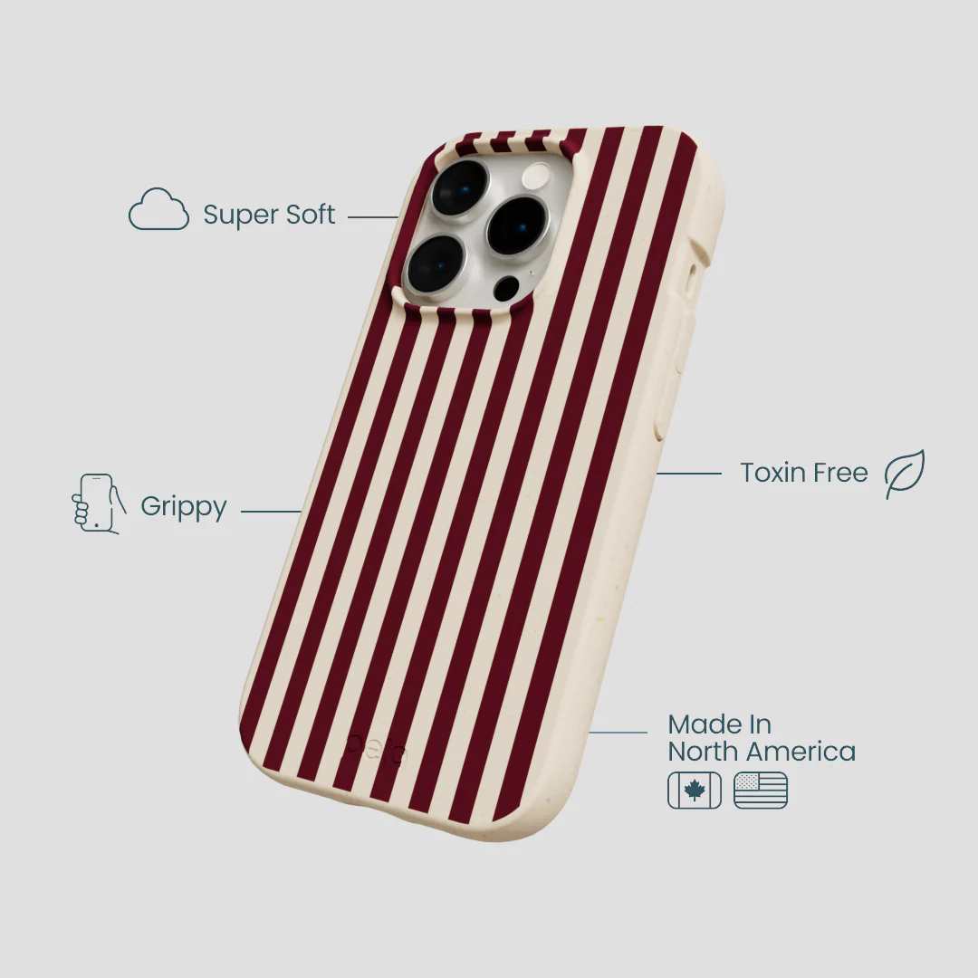 Seashell Small Wine Stripes iPhone 15 Pro Case - Image 4
