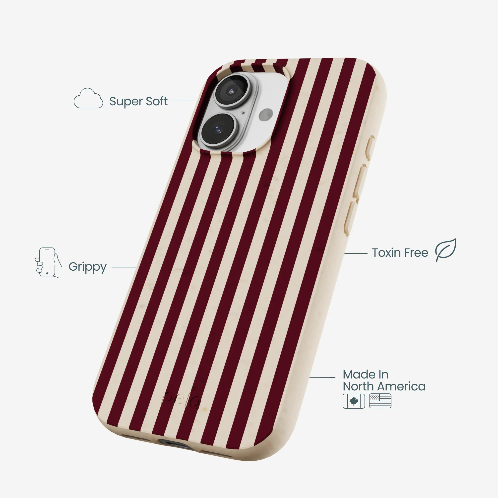 Seashell Small Wine Stripes iPhone 17 Case - Image 4
