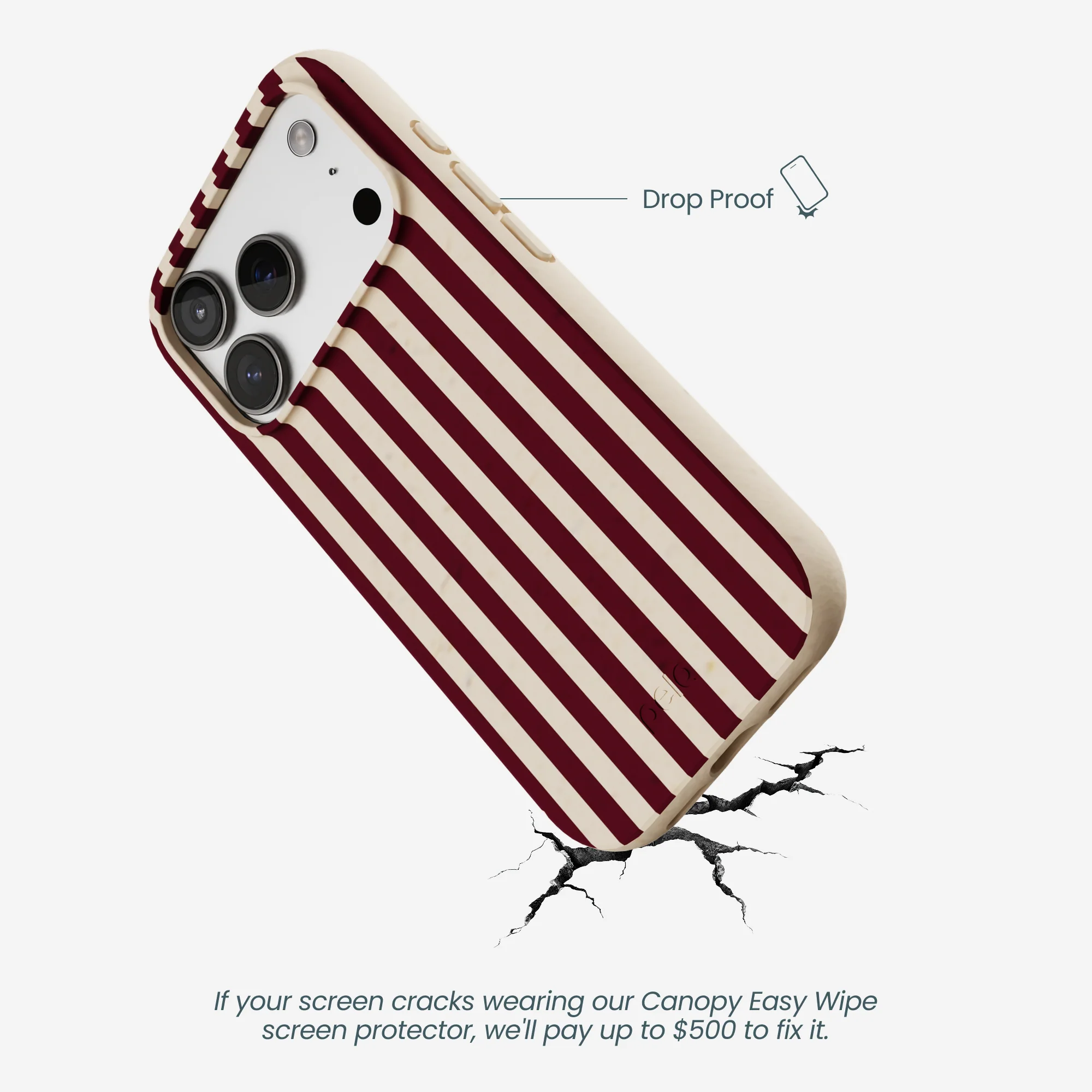 Seashell Small Wine Stripes iPhone 17 Pro Case - Image 5