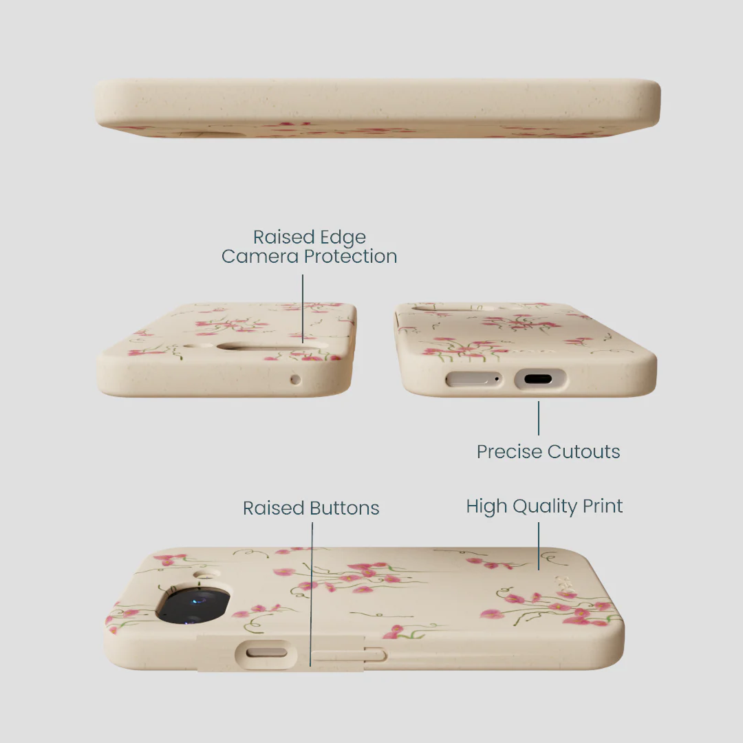 Seashell Sweet Anthuriums Google Pixel 9a Case - Image 2