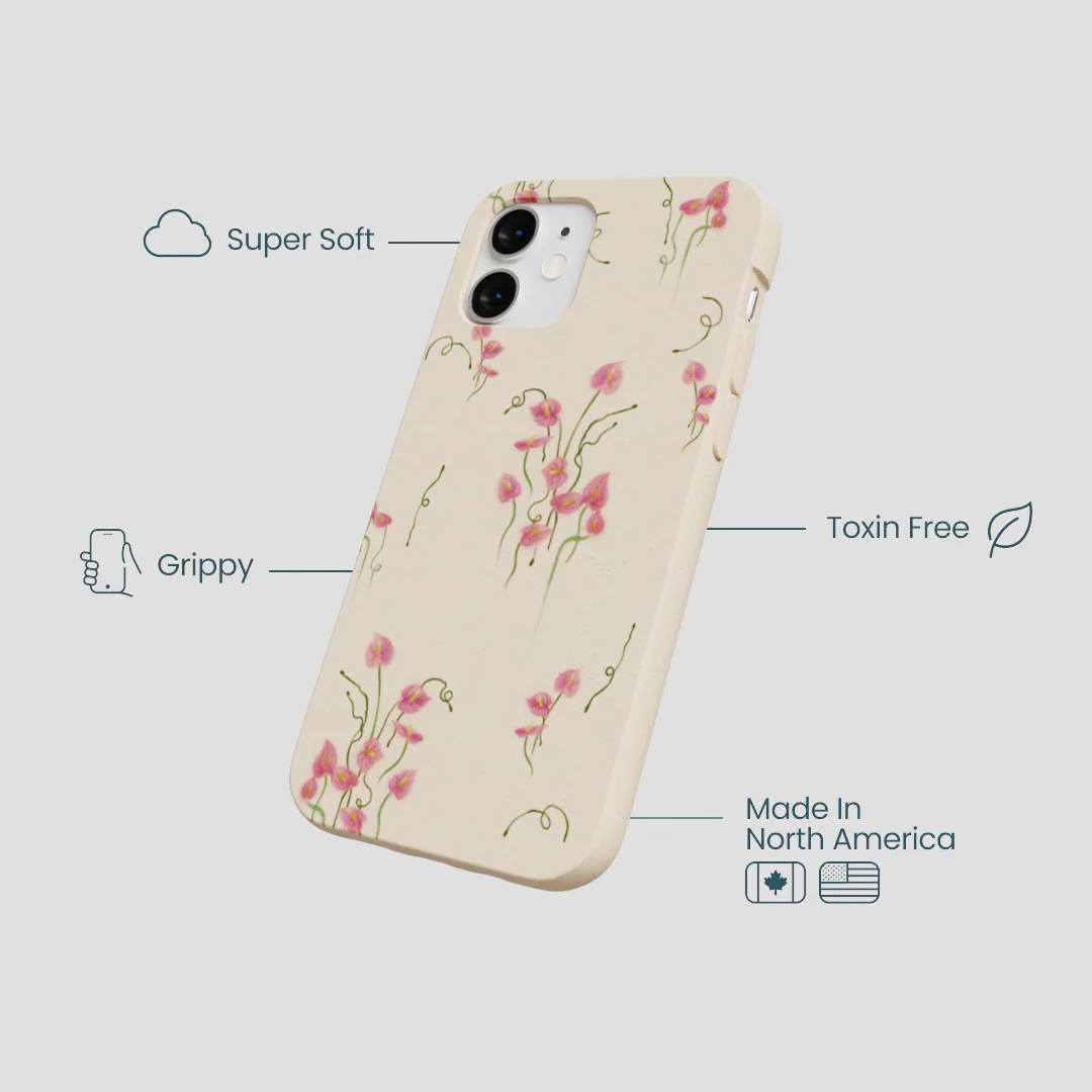 Seashell Sweet Anthuriums iPhone 12 Mini Case - Image 4