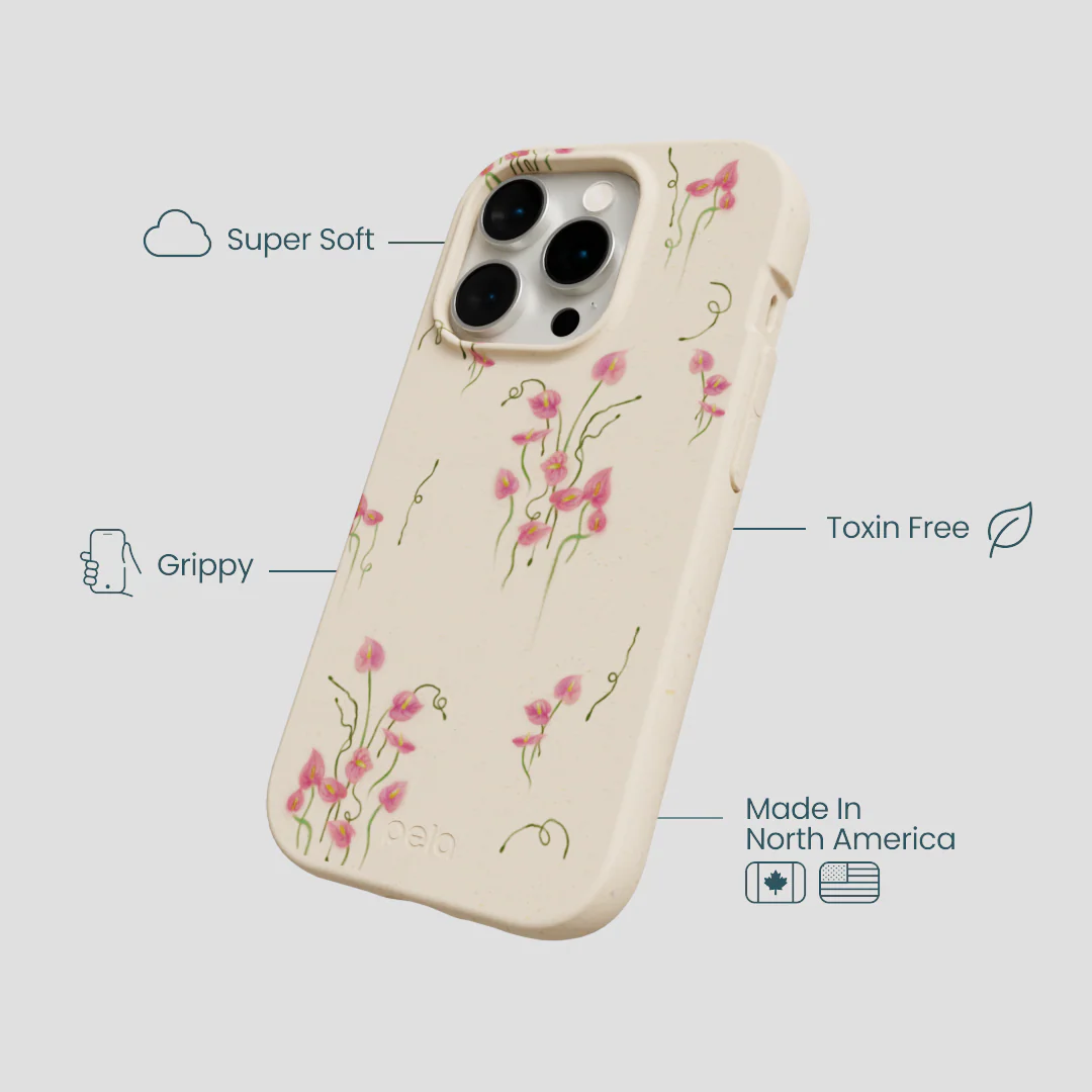 Seashell Sweet Anthuriums iPhone 14 Pro Case - Image 4
