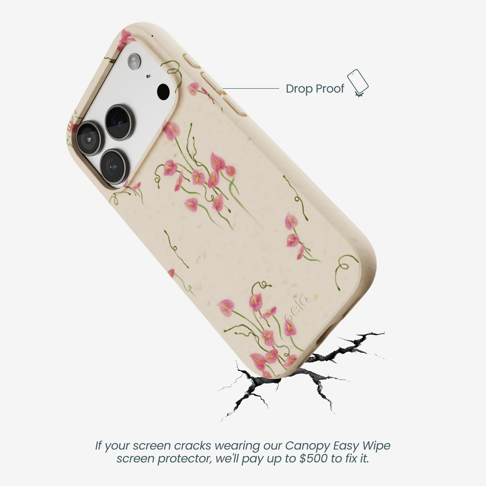 Seashell Sweet Anthuriums iPhone 17 Pro Case - Image 5