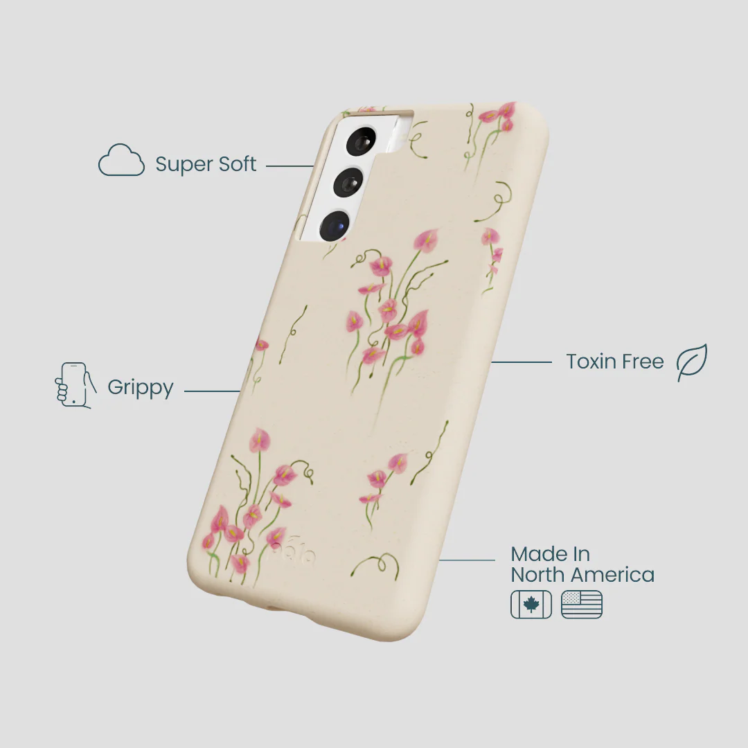 Seashell Sweet Anthuriums Samsung Galaxy S22 Case - Image 3