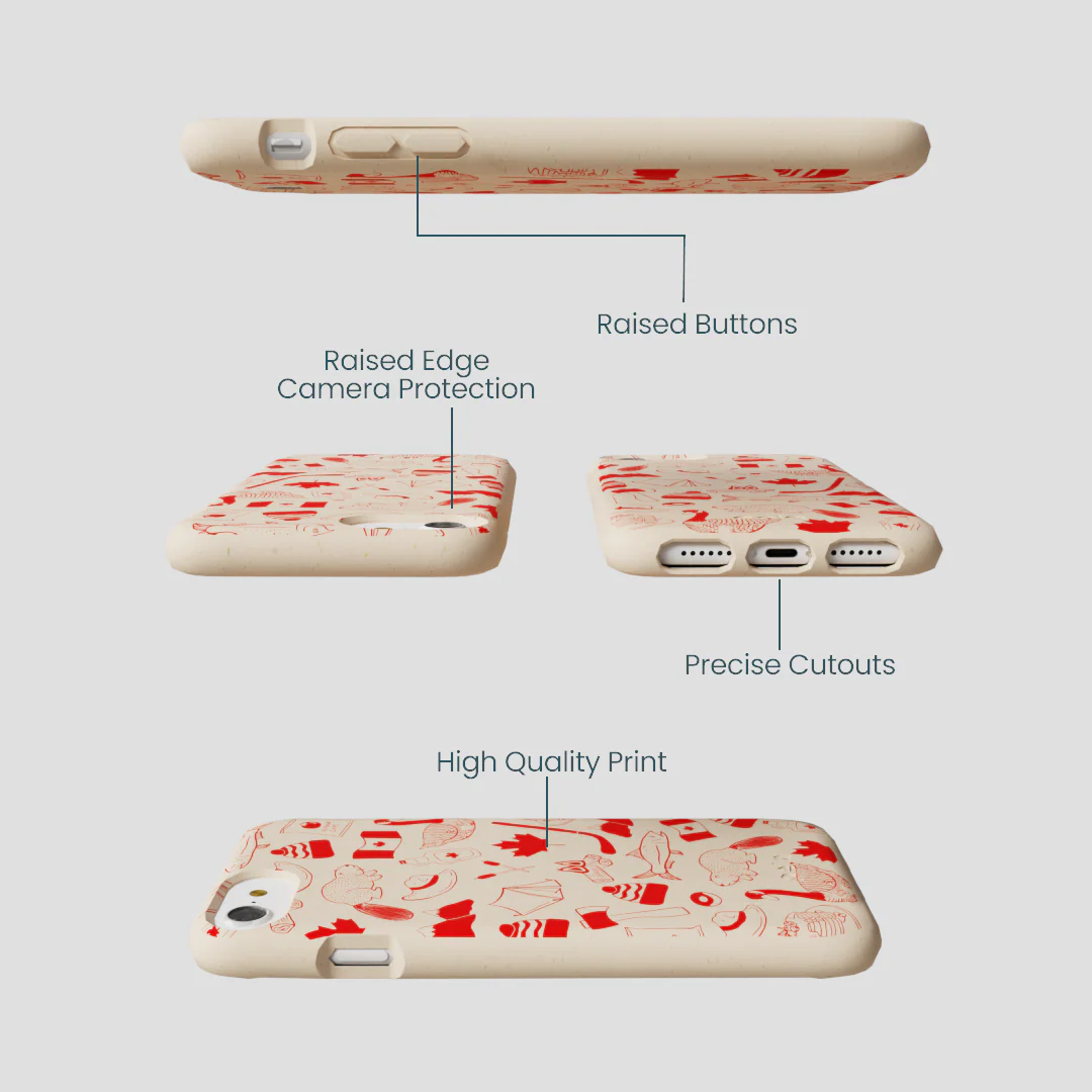 Seashell True North Red iPhone 6/6s/7/8/SE Case - Image 3