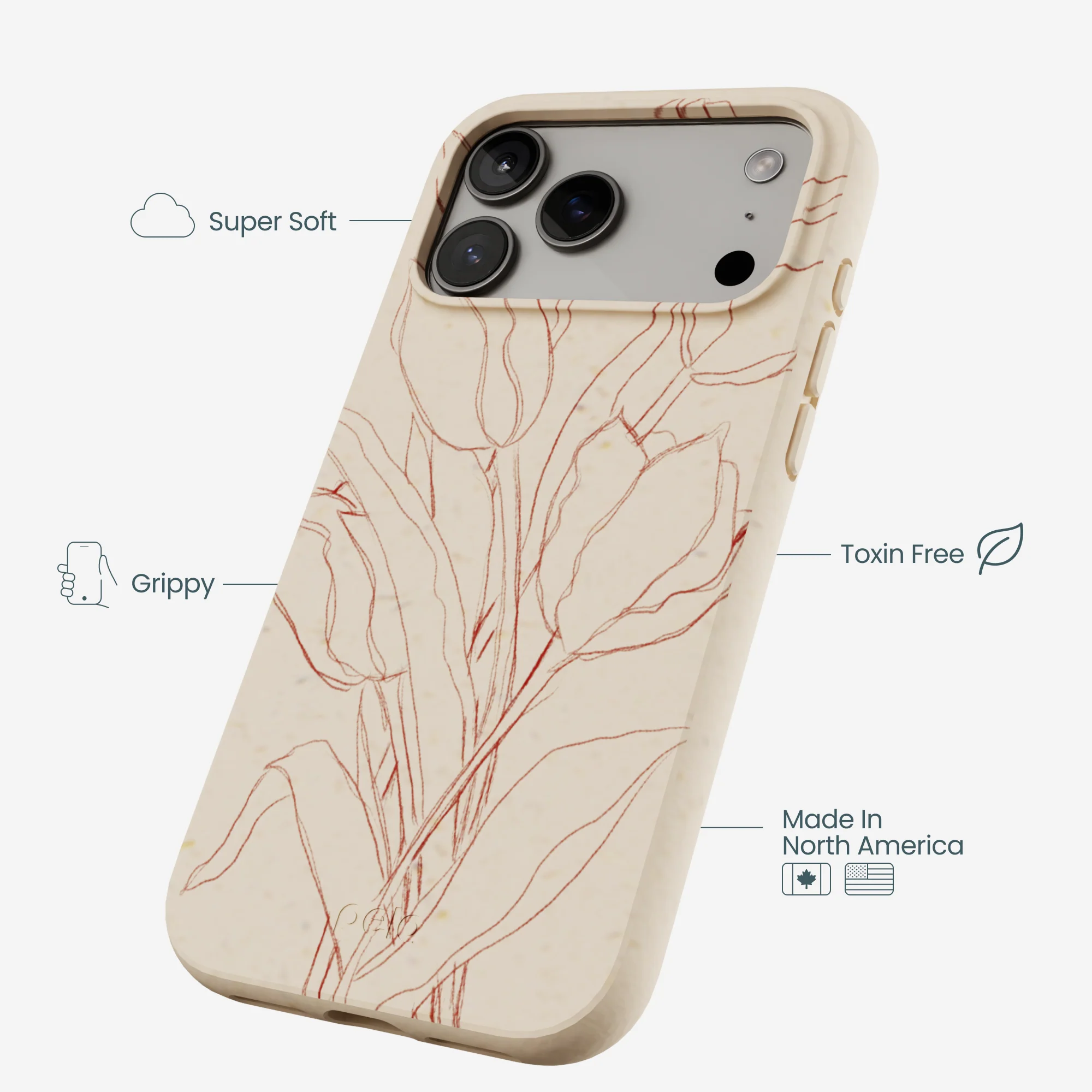 Seashell Tulip Bouquet iPhone 17 Pro Max Case - Image 4