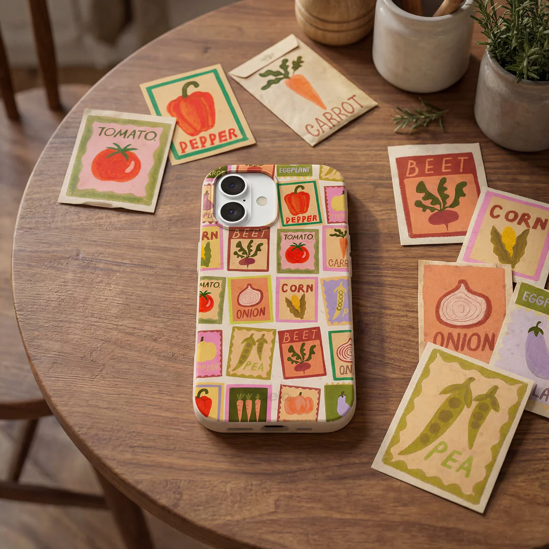 Seashell Veggie Packets iPhone 13 Mini Case - Image 2