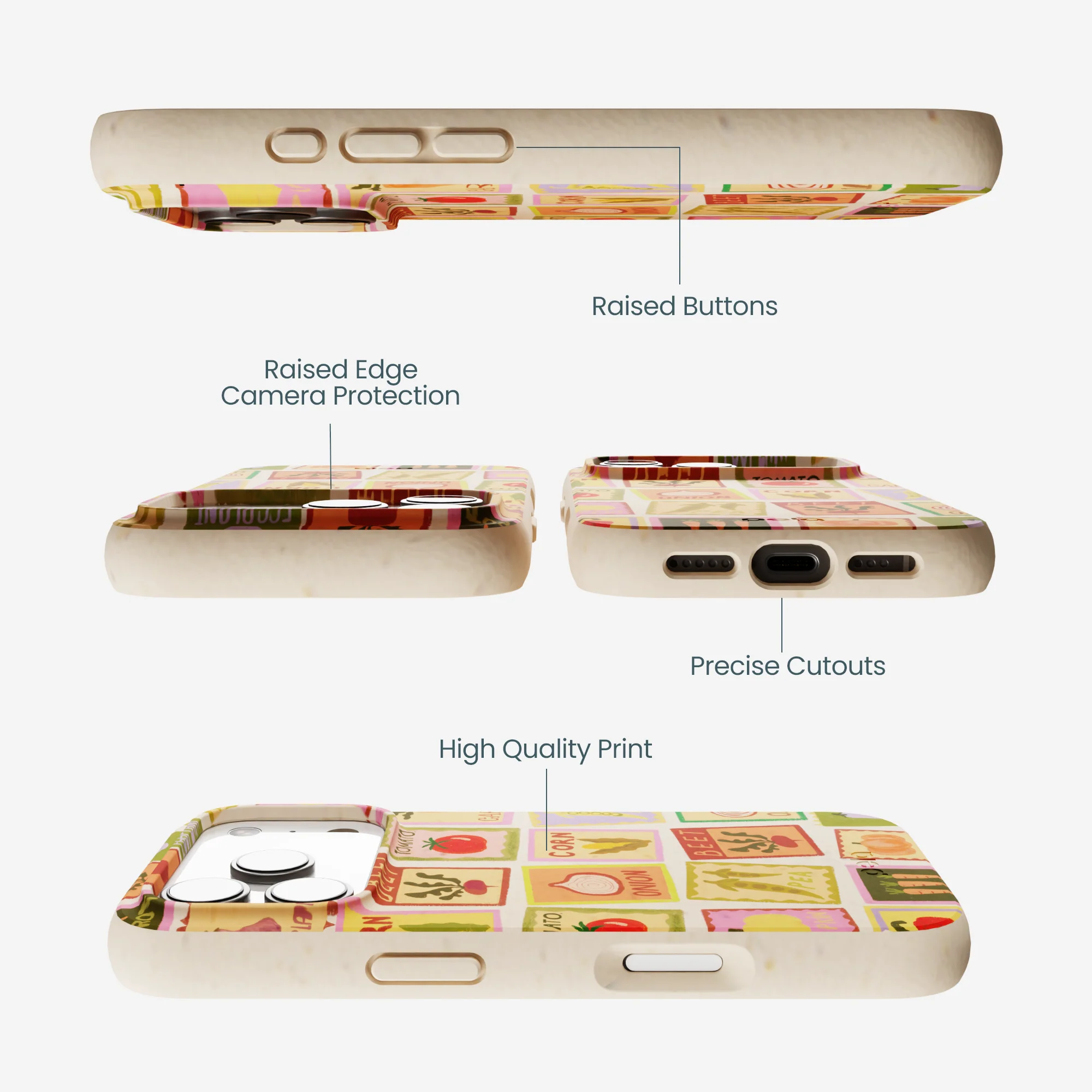 Seashell Veggie Packets iPhone 17 Pro Case - Image 3