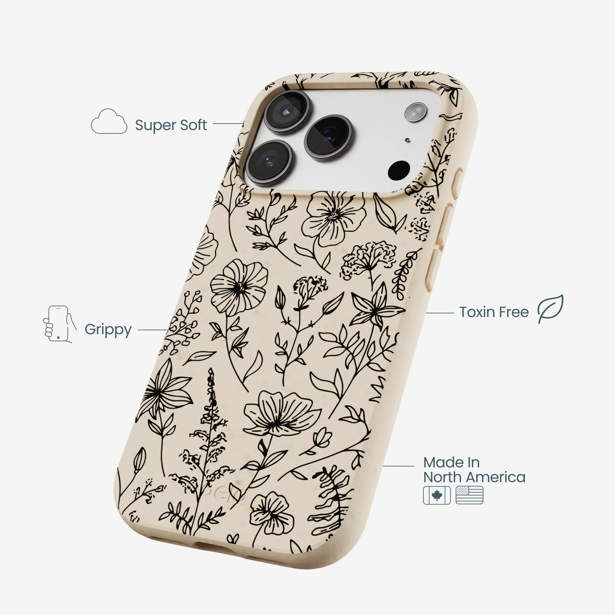 Seashell Wild Flower iPhone 17 Pro Case - Image 4